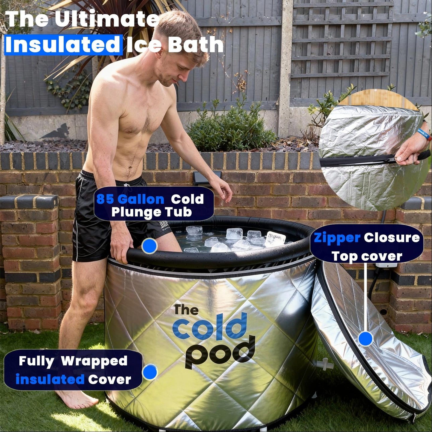 The Cold Pod Insulated Ice Bath Tub Bundle USA